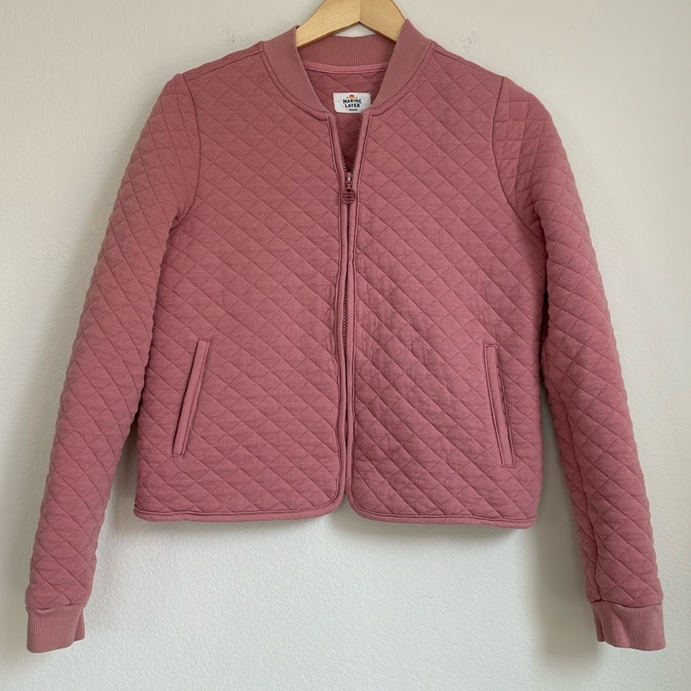 Marine Layer Quilted Jacket Size Medium Pink